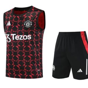 Manchester United 2025-26 Black Geometric Vest Training Kit