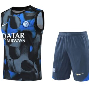 Inter Milan 2024-25 Black and Blue Camouflage Vest Training Kit