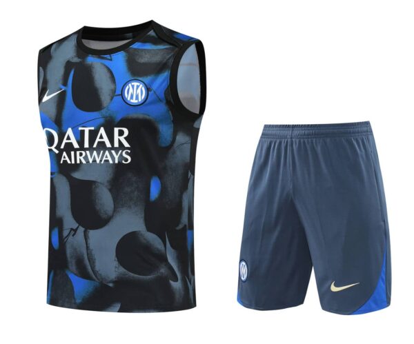 Inter Milan 2024-25 Black and Blue Camouflage Vest Training Kit