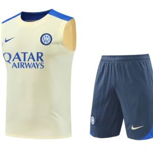 Inter Milan 2024-25 Beige and Blue Vest Training Kit