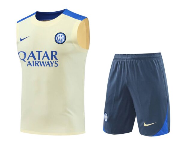 Inter Milan 2024-25 Beige and Blue Vest Training Kit