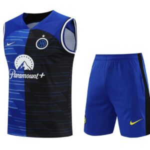 Inter Milan 2024-25 Blue and Black Half-and-Half Vest Training Kit