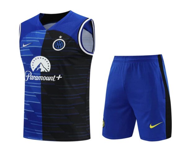Inter Milan 2024-25 Blue and Black Half-and-Half Vest Training Kit