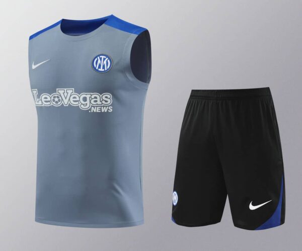 Inter Milan 2024-25 Grey and Blue Vest Training Kit