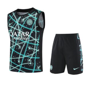 Inter Milan 2025-26 Black with Neon Lines Vest Training Kit