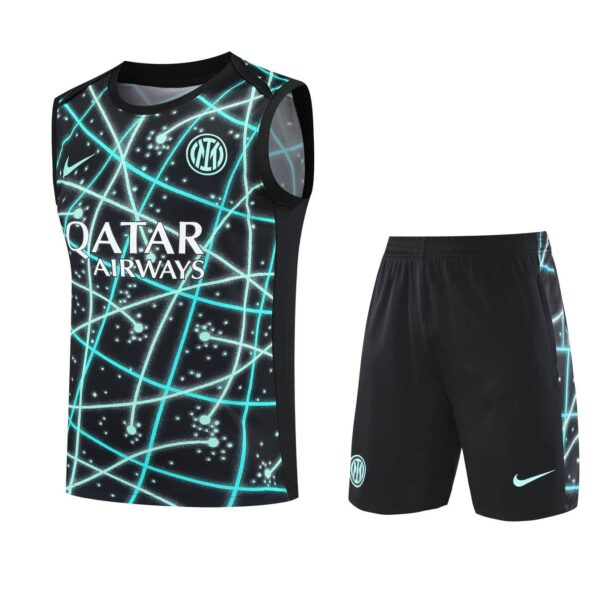 Inter Milan 2025-26 Black with Neon Lines Vest Training Kit