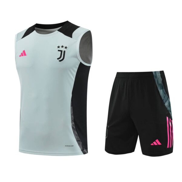 Juventus 2024-25 Light Blue Black Vest Training Kit