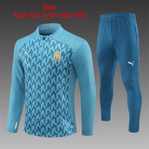 Marseille 2024-25 Green (Camo Edition) Half Zip Long Sleeve Kids Training Kit
