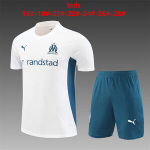 Marseille 2024-25 White Short Sleeve Kids Training Kit