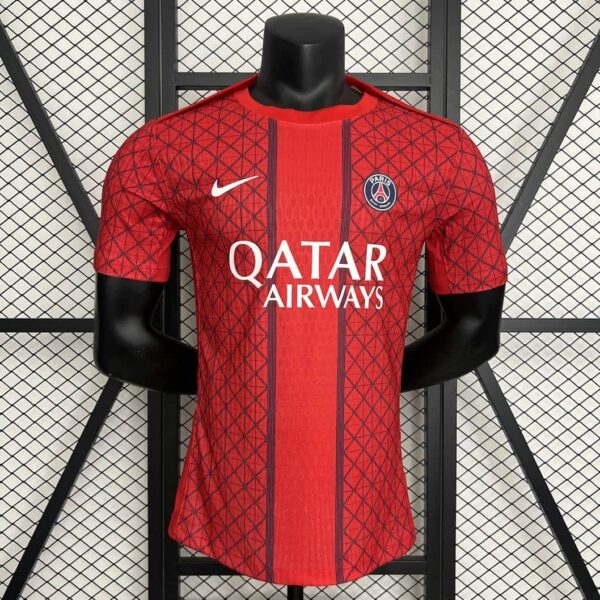 Paris Saint-Germain 2025-26 Red Lattice Pattern Special Edition Jersey Player Version