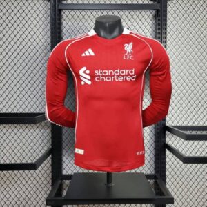 Liverpool 2025-26 Home Long Sleeve Jersey Player Version