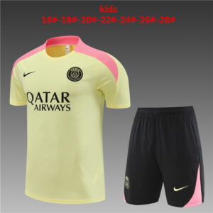 PSG 2024-25 Beige Short Sleeve Kids Training Kit