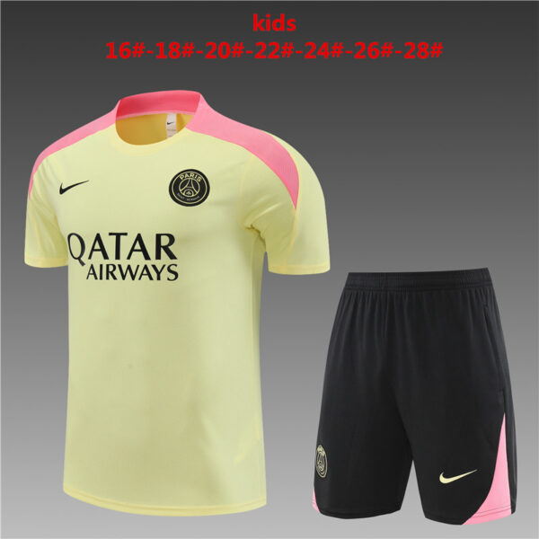 PSG 2024-25 Beige Short Sleeve Kids Training Kit