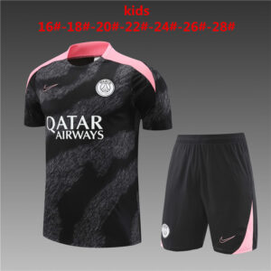 PSG 2024-25 Black (Camo Edition) Short Sleeve Kids Training Kit