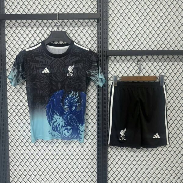 Liverpool 2025-26 Black & Blue Special Edition Kids Kit