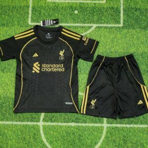 Liverpool 2025-26 Black & Gold Special Edition Kids Kit