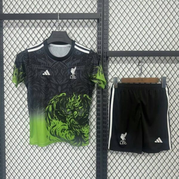 Liverpool 2025-26 Black & Green Special Edition Kids Kit