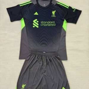 Liverpool 2025-26 Black Goalkeeper Kids Kit