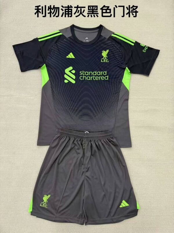 Liverpool 2025-26 Black Goalkeeper Kids Kit