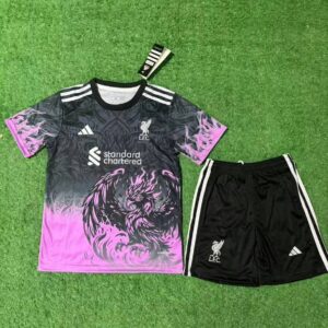 Liverpool 2025-26 Black & Pink Special Edition Kids Kit
