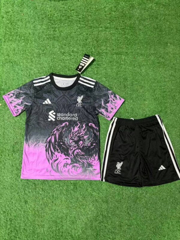 Liverpool 2025-26 Black & Pink Special Edition Kids Kit