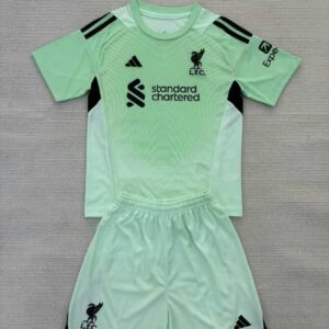 Liverpool 2025-26 Green Goalkeeper Kids Kit