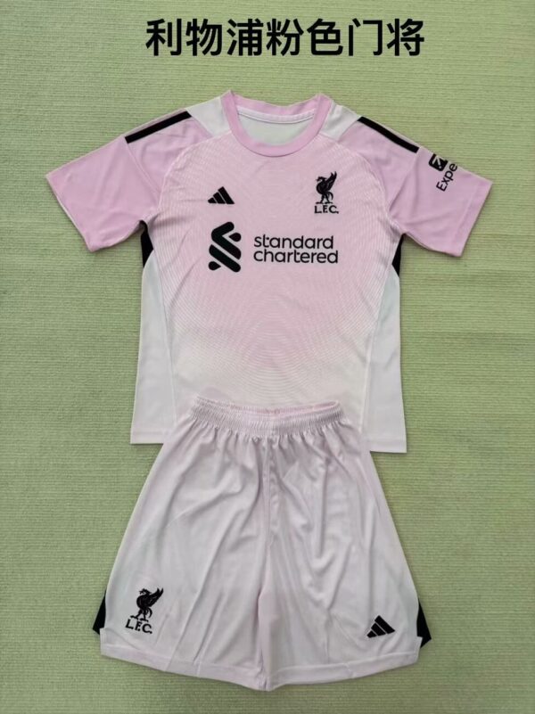 Liverpool 2025-26 Pink Goalkeeper Kids Kit