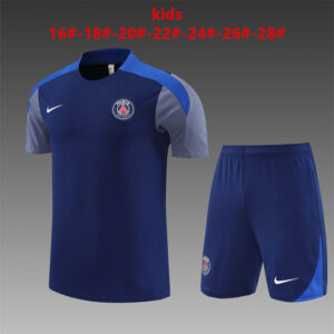 PSG 2025-26 Royal Blue Short Sleeve Kids Training Kit