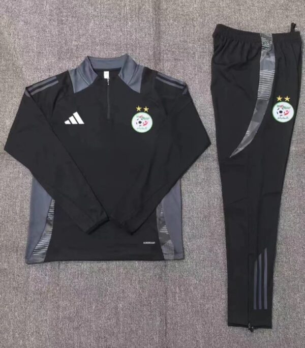 Algeria 2024-25 Black Half Zip Long Sleeve Kids Training Kit - Image 2