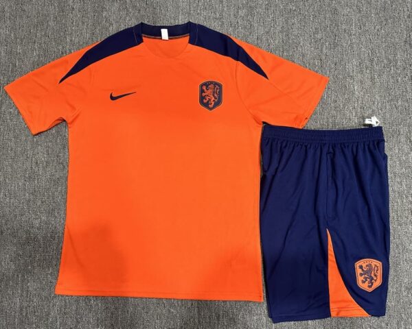 Netherlands 2024-25 Orange Short Sleeve Kids Training Kit - Image 2