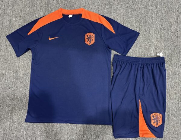 Netherlands 2024-25 Royal Blue Short Sleeve Kids Training Kit - Image 2