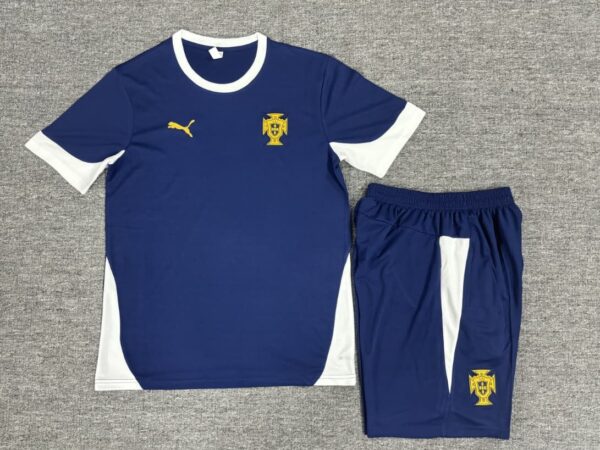 Portugal 2025-26 Royal Blue Short Sleeve Kids Training Kit - Image 2