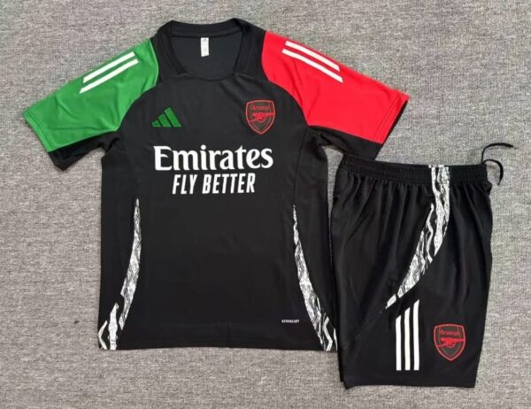 Arsenal 2024-25 Black Short Sleeve Kids Training Kit - Image 2