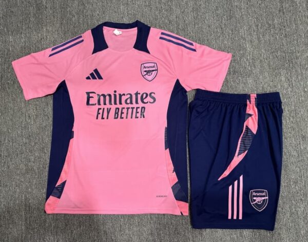 Arsenal 2024-25 Pink Short Sleeve Kids Training Kit - Image 2