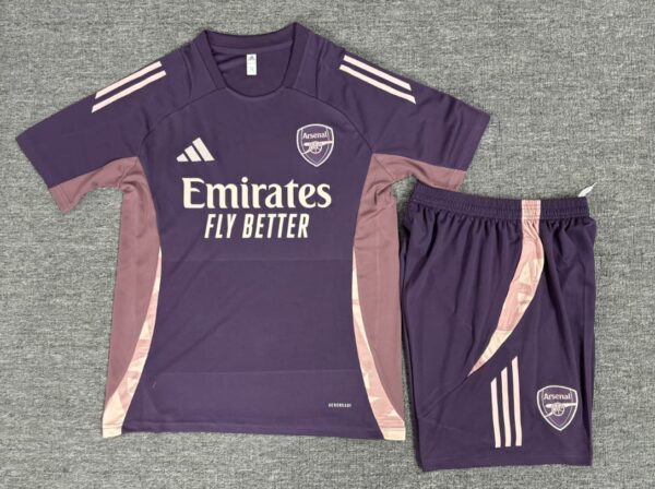 Arsenal 2024-25 Purple Short Sleeve Kids Training Kit - Image 2