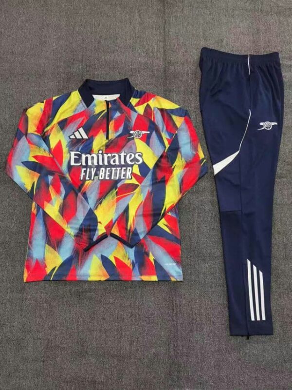 Arsenal 2025-26 Yellow Red (Camo Edition) Half Zip Long Sleeve Kids Training Kit - Image 2