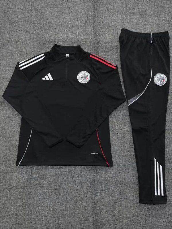 Ajax 2025-26 Black Half Zip Long Sleeve Kids Training Kit - Image 2