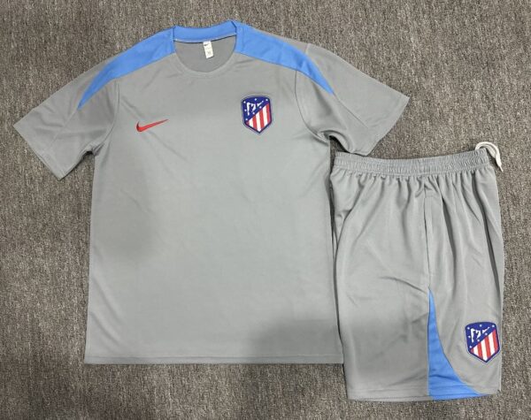 Atletico Madrid 2024-25 Grey Short Sleeve Kids Training Kit - Image 2