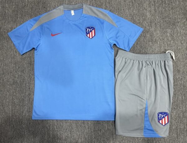 Atletico Madrid 2024-25 Light Blue Short Sleeve Kids Training Kit - Image 2