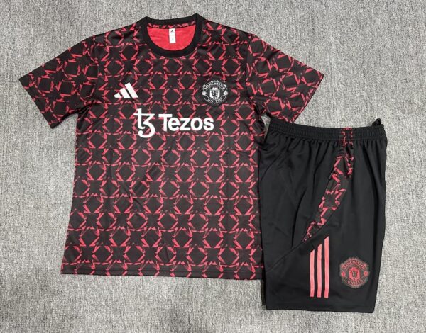 Manchester United 2024-25 Red Black (Camo Edition) Short Sleeve Kids Training Kit - Image 2