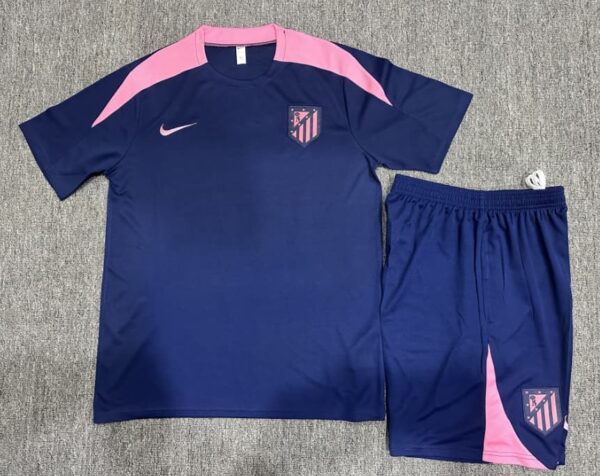 Atletico Madrid 2024-25 Royal Blue Short Sleeve Kids Training Kit - Image 2