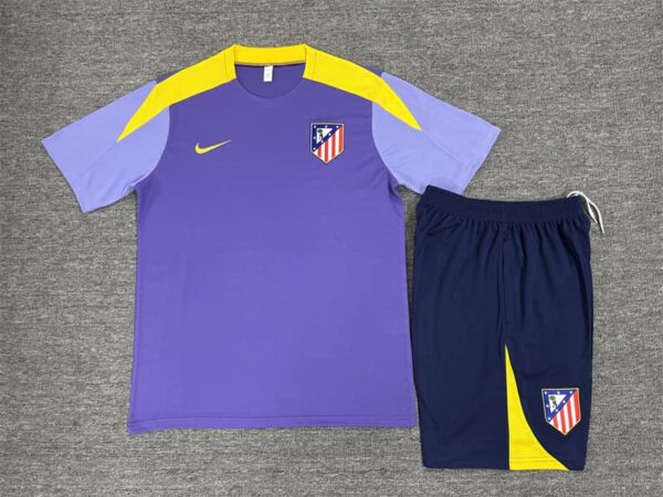Atletico Madrid 2025-26 Purple Short Sleeve Kids Training Kit - Image 2
