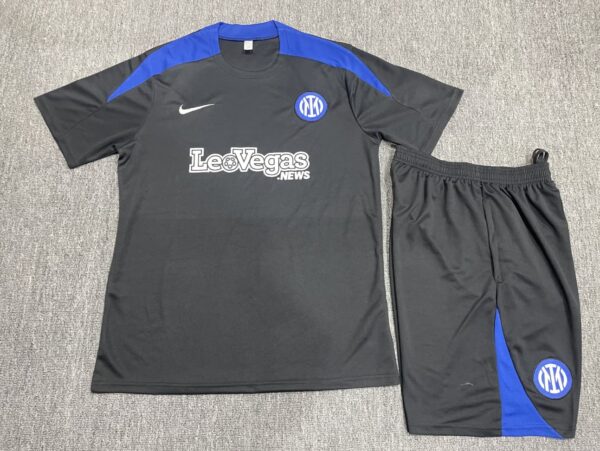 Inter Milan 2024-25 Black Short Sleeve Kids Training Kit - Image 2