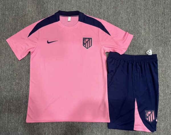 Atletico Madrid 2024-25 Pink Short Sleeve Kids Training Kit - Image 2