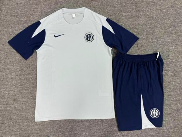 Inter Milan 2025-26 Light Grey Short Sleeve Kids Training Kit - Image 2