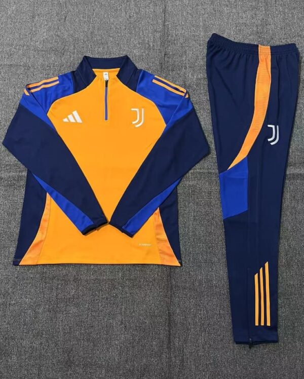 Juventus 2024-25 Orange Yellow Half Zip Long Sleeve Kids Training Kit - Image 2