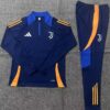 Juventus 2024-25 Royal Blue Half Zip Long Sleeve Kids Training Kit - Image 2