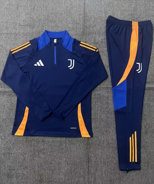 Juventus 2024-25 Royal Blue Half Zip Long Sleeve Kids Training Kit - Image 2