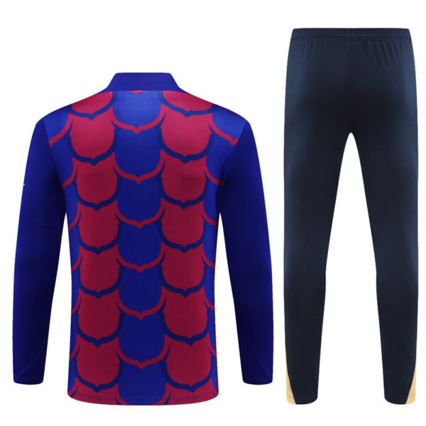Barcelona 2024-25 Red Blue (Camo Edition) Half Zip Long Sleeve Training Kit - Image 2