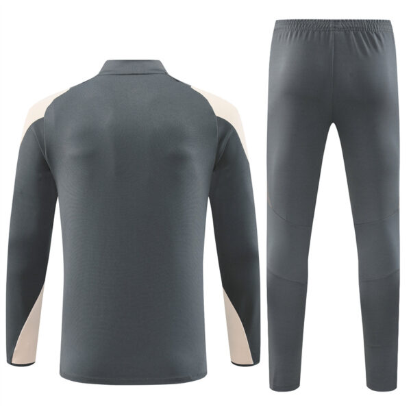 Real Madrid 2024-25 Dark Grey Half Zip Long Sleeve Training Kit - Image 2
